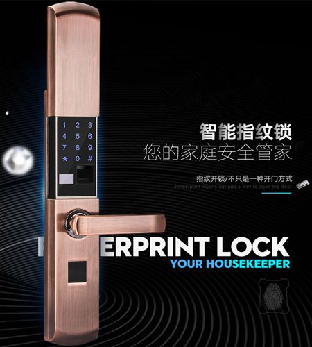 650元紅古銅滑蓋超級(jí)指紋密碼鎖五合一半導(dǎo)體指紋頭(圖)