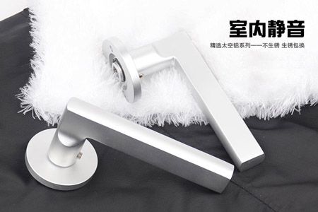 氧化太空鋁磨砂白分體靜音室內(nèi)門鎖|鎖具批發(fā)48元(圖)